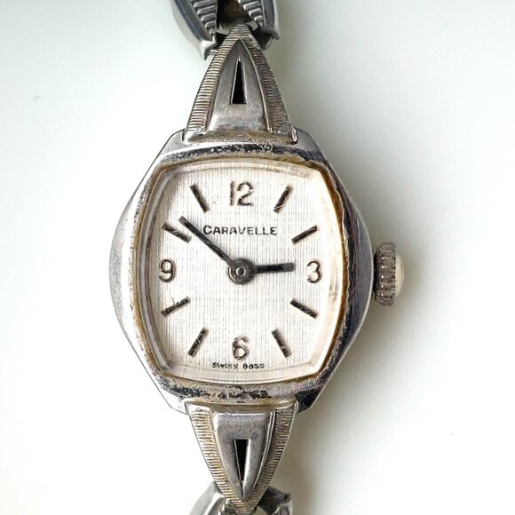 Vintage Caravelle Ladies Mechanical Watch Stainless Steel Stretch Band 1950s - Picture 4 of 8